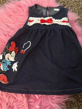 Disney Baby Minnie Mouse Faux Denim Dress 6–9M